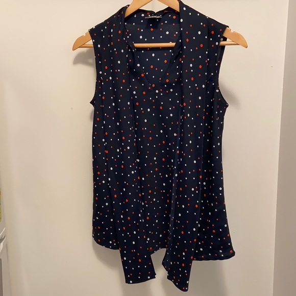 Anne Klein Pussycat Bow polka dot blouse - Picture 2 of 7